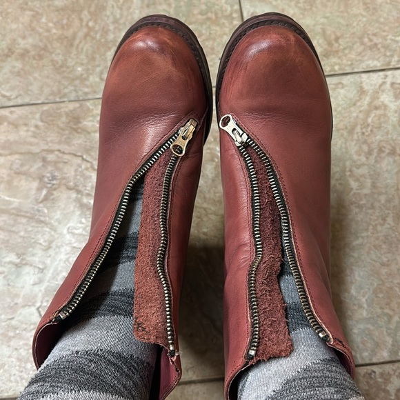Biza burgundy leather zipper boots - Picture 10 of 15